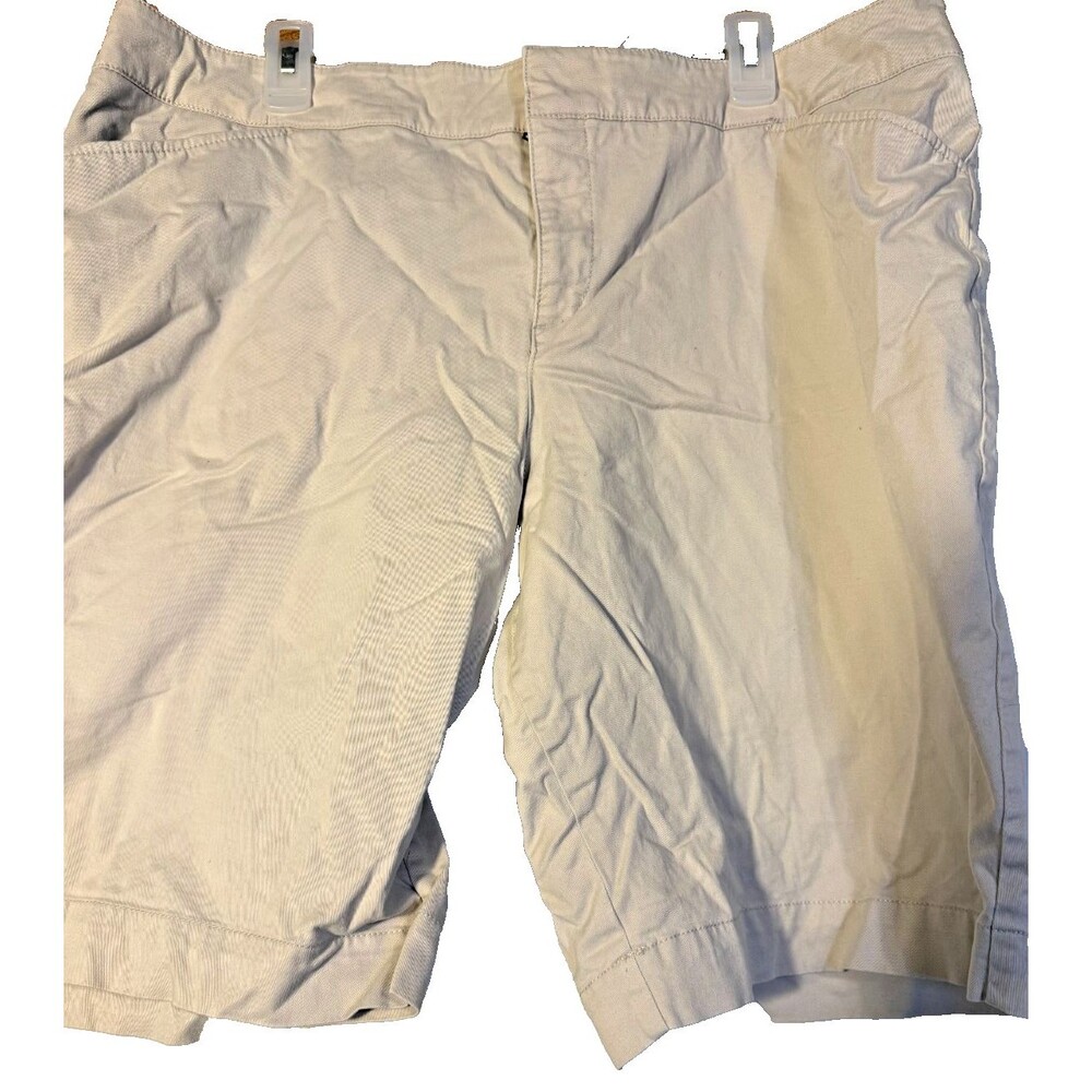 Scandi Bermuda Tan Shorts Hiking Walking Women's Plus 18W 1X Long Length Khaki
